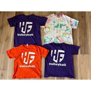 Tee T-Shirt Bundle Lot of 4 Child Kids HF Hustle Factory Volleyball Shirts M/L